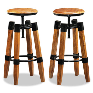 vidaXL Bar Stools 2 pcs Solid Mango Wood