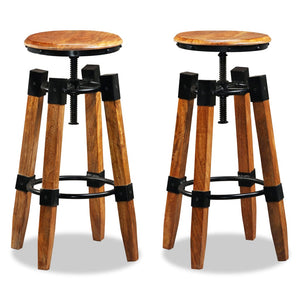 vidaXL Bar Stools 2 pcs Solid Mango Wood