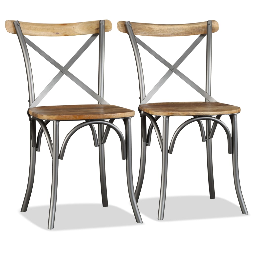 vidaXL Dining Chairs 2 pcs Solid Mango Wood