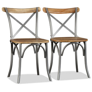 vidaXL Dining Chairs 2 pcs Solid Mango Wood