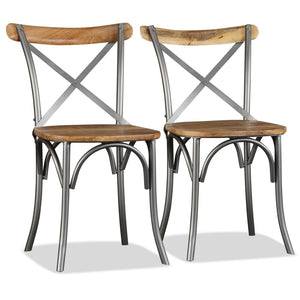 vidaXL Dining Chairs 2 pcs Solid Mango Wood