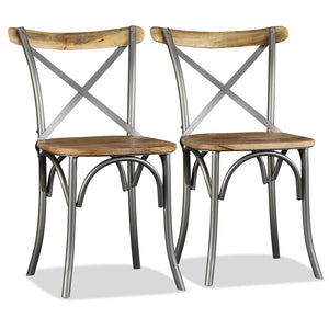 vidaXL Dining Chairs 2 pcs Solid Mango Wood