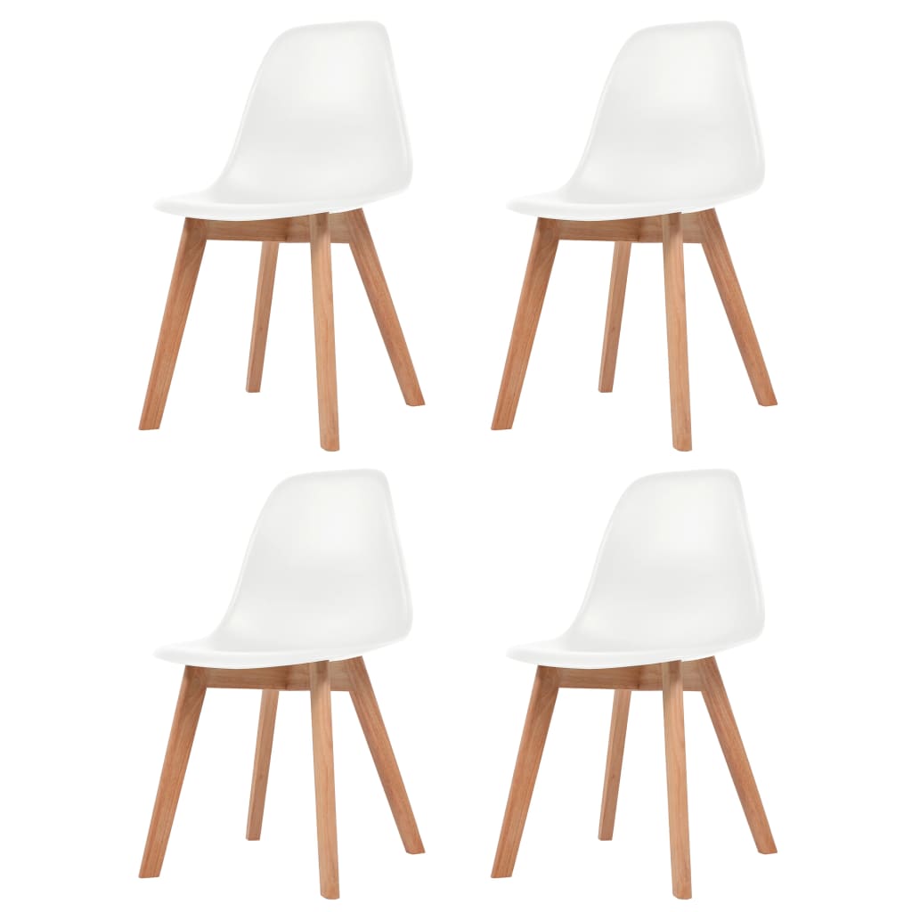 vidaXL Dining Chairs 4 pcs White Plastic