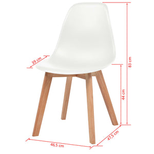 vidaXL Dining Chairs 4 pcs White Plastic