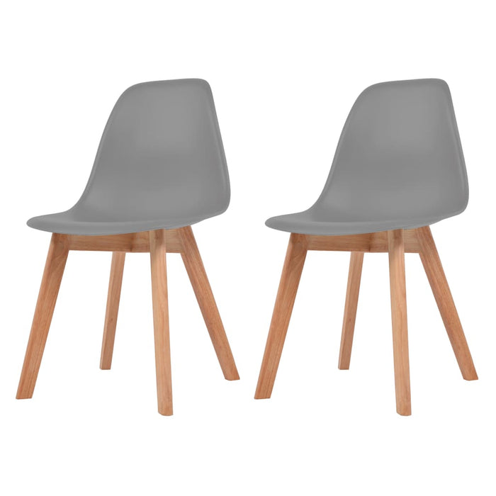 vidaXL Dining Chairs 2 pcs Grey Plastic