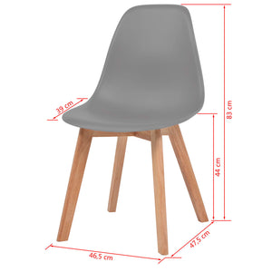 vidaXL Dining Chairs 2 pcs Grey Plastic