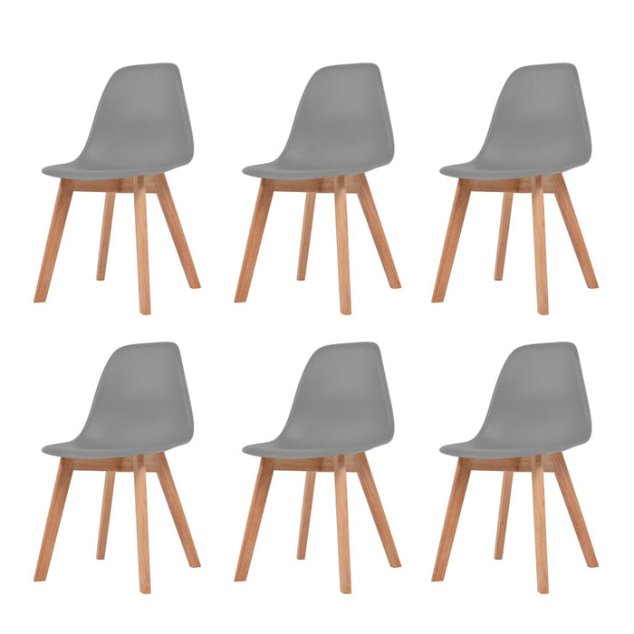 vidaXL Dining Chairs 6 pcs Grey Plastic