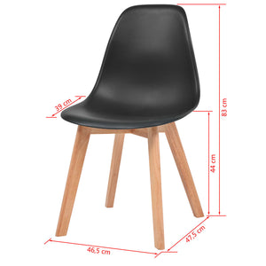 vidaXL Dining Chairs 2 pcs Black Plastic