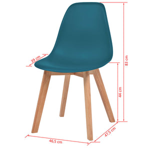 vidaXL Dining Chairs 2 pcs Turquoise Plastic