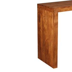 vidaXL Console Table Solid Wood with Honey Finish 110x40x76 cm