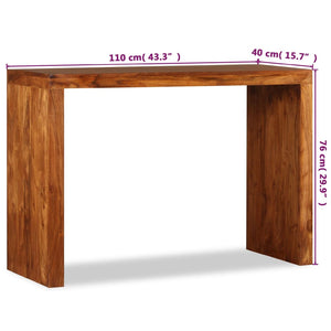 vidaXL Console Table Solid Wood with Honey Finish 110x40x76 cm