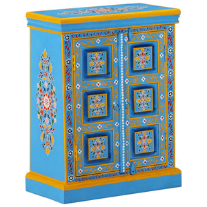 vidaXL Sideboard Solid Mango Wood Turquoise Hand Painted