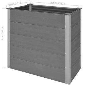 vidaXL Garden Raised Bed WPC 100x50x91 cm Grey