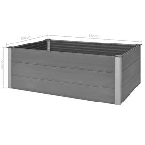 vidaXL Garden Raised Bed WPC 150x100x54 cm Grey