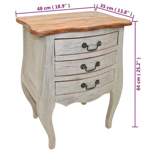 vidaXL Bedside Cabinet Solid Reclaimed Wood 48x35x64 cm