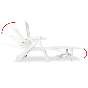 vidaXL Sun Lounger with Footrest Plastic White