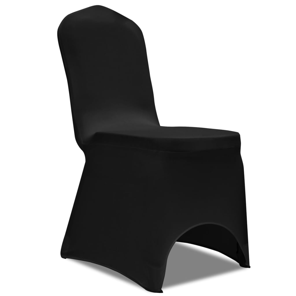 vidaXL 100 pcs Stretch Chair Covers Black