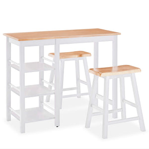 vidaXL Bar Set 3 Pieces MDF White