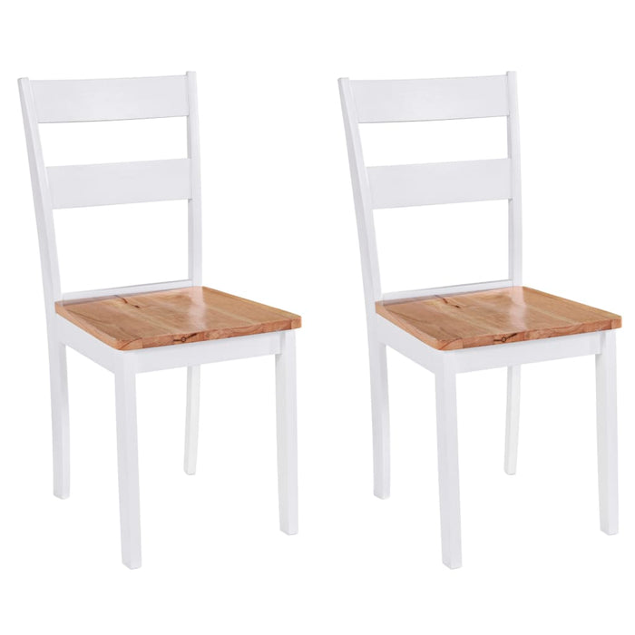 vidaXL Dining Chairs 2 pcs White Solid Rubber Wood