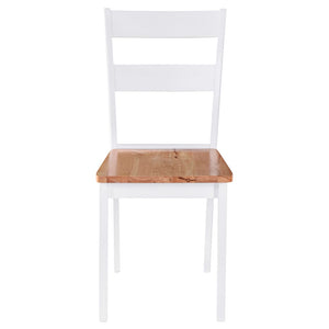 vidaXL Dining Chairs 2 pcs White Solid Rubber Wood