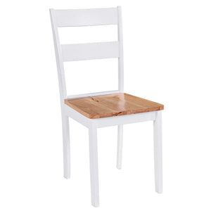 vidaXL Dining Chairs 2 pcs White Solid Rubber Wood