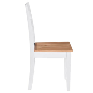 vidaXL Dining Chairs 2 pcs White Solid Rubber Wood