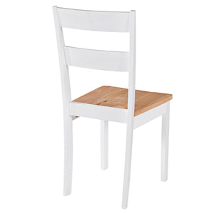 vidaXL Dining Chairs 2 pcs White Solid Rubber Wood