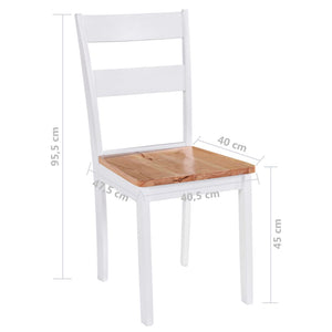 vidaXL Dining Chairs 2 pcs White Solid Rubber Wood