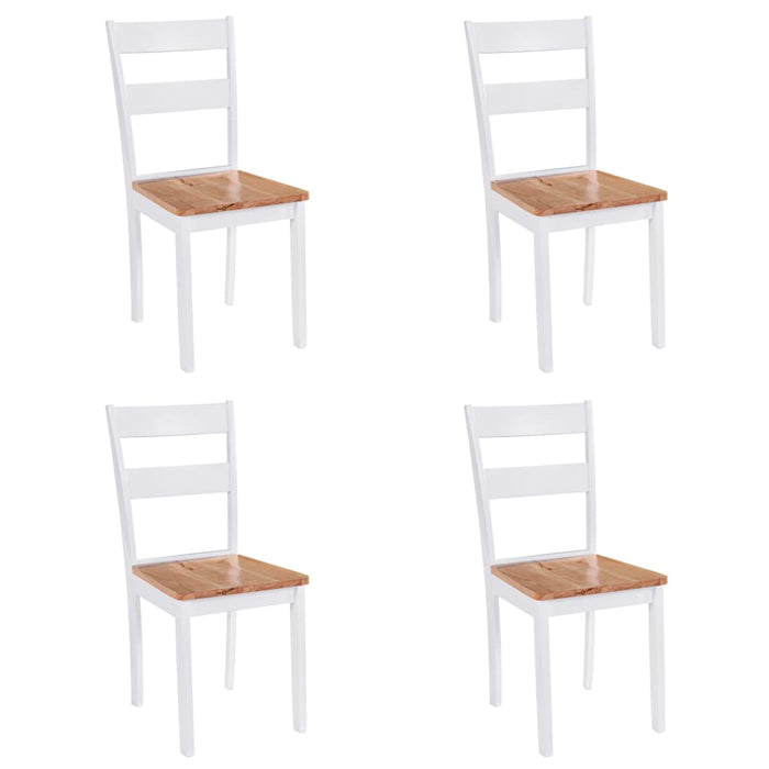 vidaXL Dining Chairs 4 pcs White Solid Rubber Wood