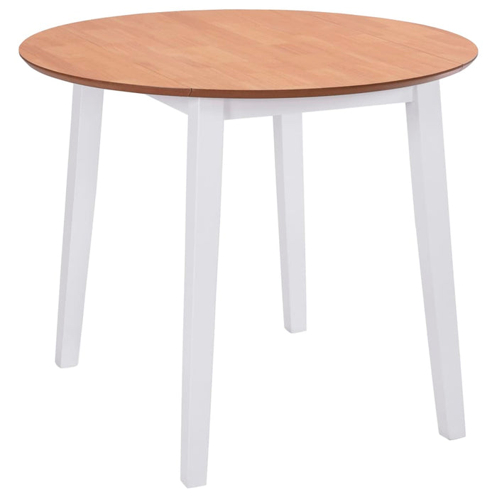 vidaXL Drop-leaf Dining Table Round MDF White