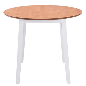 vidaXL Drop-leaf Dining Table Round MDF White