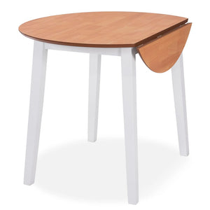 vidaXL Drop-leaf Dining Table Round MDF White