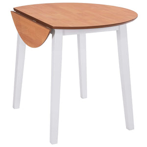 vidaXL Drop-leaf Dining Table Round MDF White