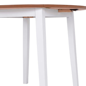 vidaXL Drop-leaf Dining Table Round MDF White