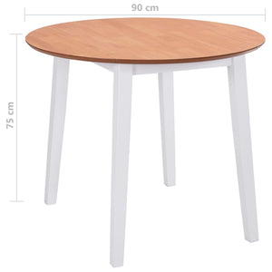 vidaXL Drop-leaf Dining Table Round MDF White