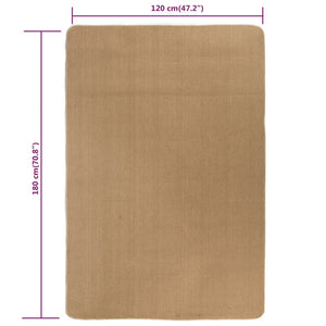 vidaXL Area Rug Jute with Latex Backing 120x180 cm Natural