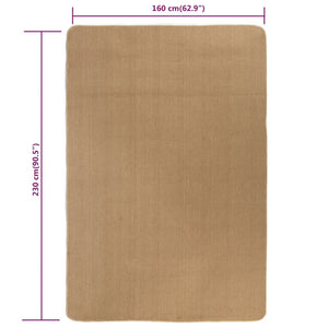 vidaXL Area Rug Jute with Latex Backing 160x230 cm Natural