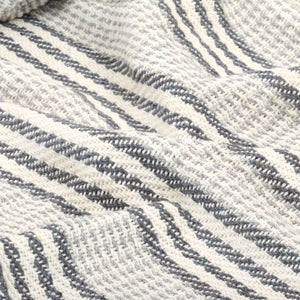 vidaXL Throw Cotton Stripes 125x150 cm Grey and White