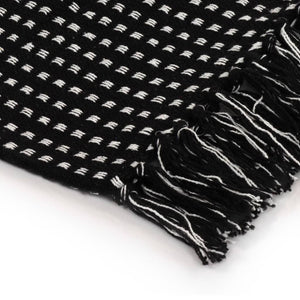 vidaXL Throw Cotton Squares 160x210 cm Black