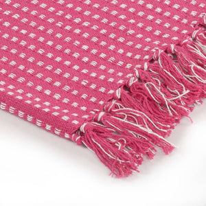 vidaXL Throw Cotton Squares 160x210 cm Pink