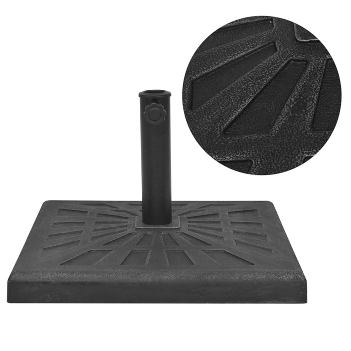 vidaXL Parasol Base Resin Square Black 19 kg