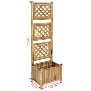 vidaXL Garden Raised Bed with Trellis Bamboo 40 cm