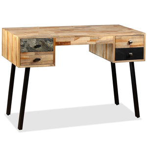 vidaXL Writing Desk Solid Reclaimed Teak 110x50x76 cm