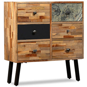 vidaXL Side Cabinet with 6 Drawers Solid Reclaimed Teak 70x30x76 cm