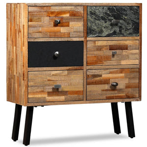 vidaXL Side Cabinet with 6 Drawers Solid Reclaimed Teak 70x30x76 cm