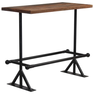 vidaXL Bar Table Solid Reclaimed Wood Dark Brown 120x60x107 cm