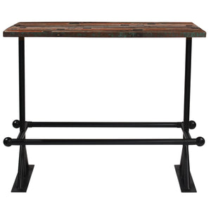 vidaXL Bar Table Solid Reclaimed Wood Multicolour 150x70x107 cm