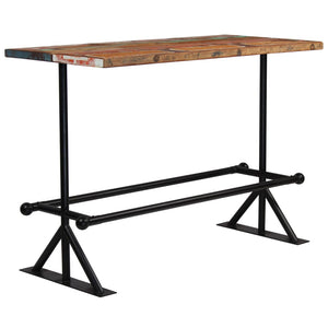 vidaXL Bar Table Solid Reclaimed Wood Multicolour 150x70x107 cm