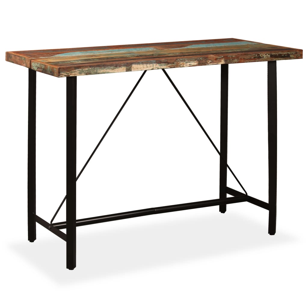 vidaXL Bar Table Solid Reclaimed Wood 150x70x107 cm