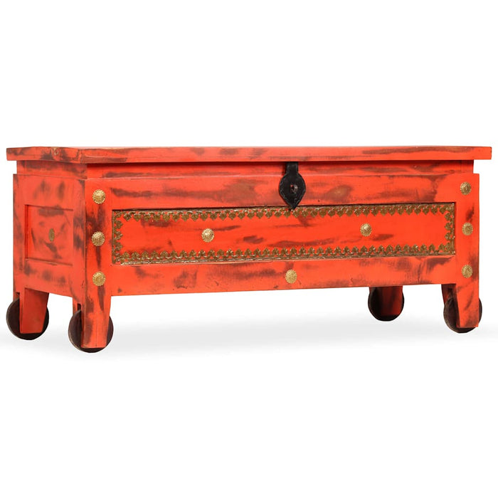 vidaXL Storage Chest Solid Mango Wood 101x39x42 cm Red